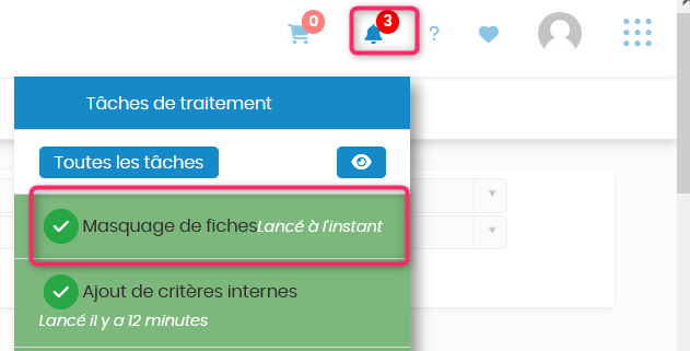 Notification traitement terminé