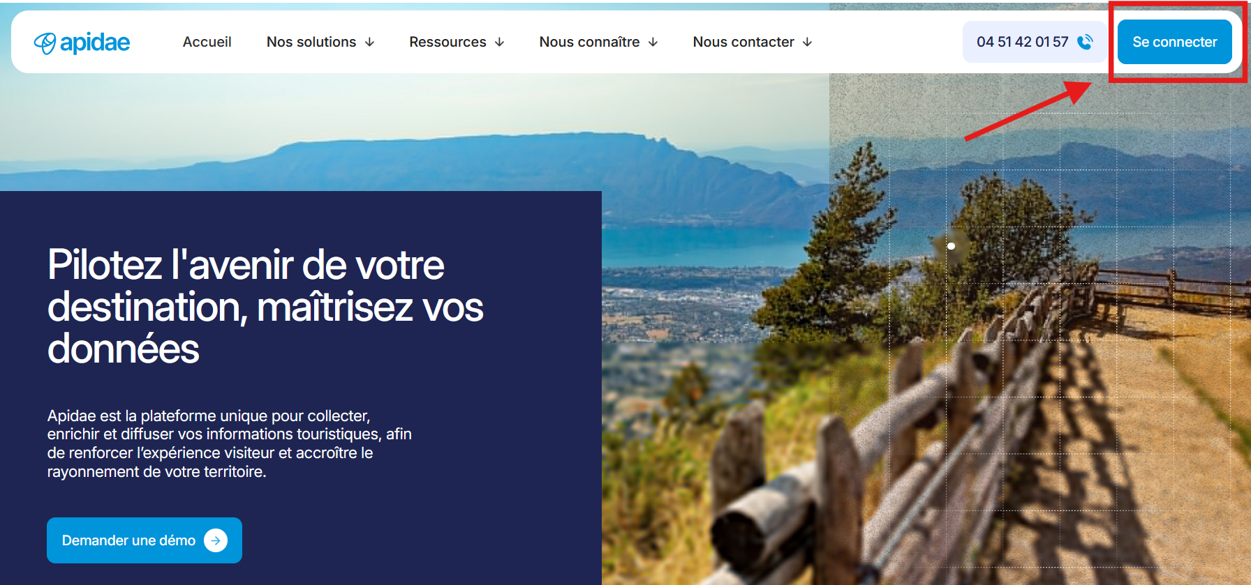 Bouton Connexion sur le site Apidae Tourisme