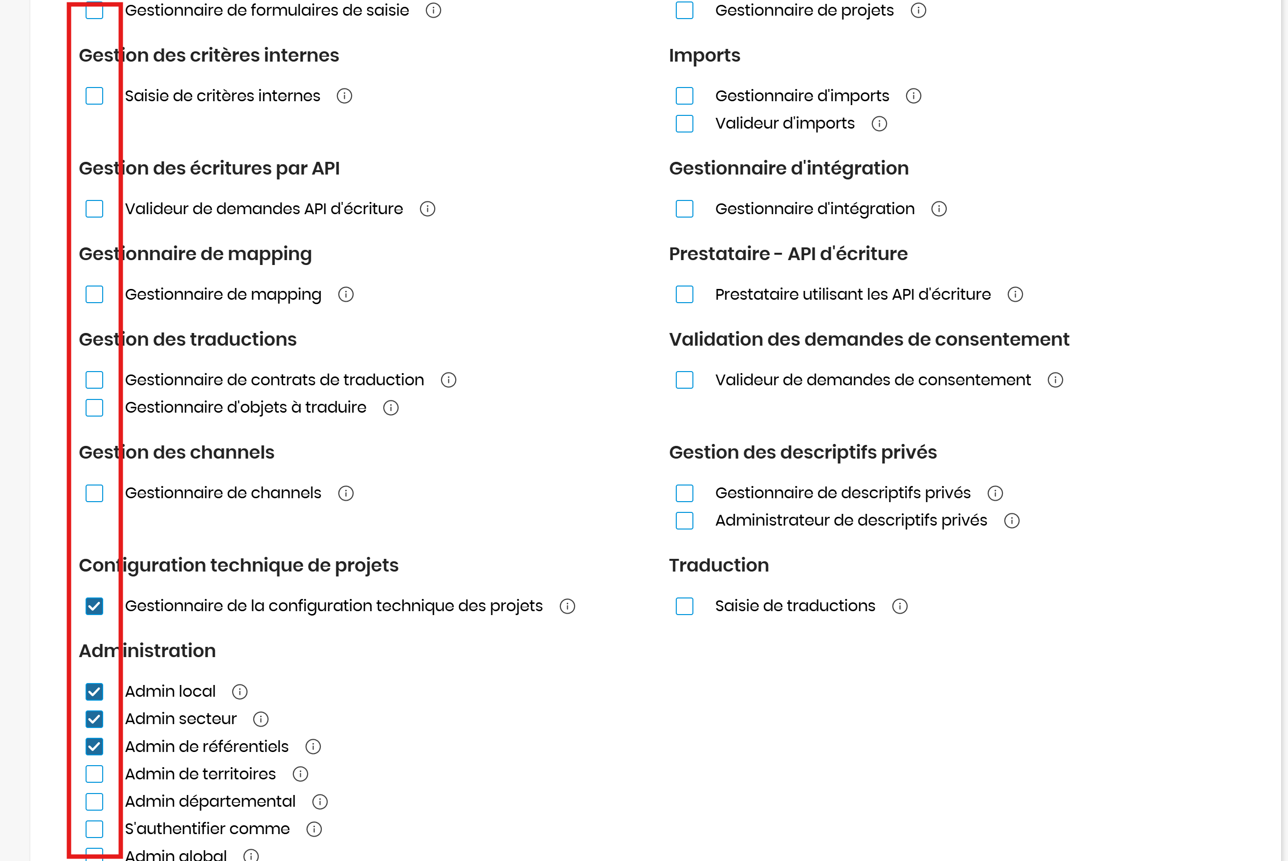 Modification des permissions