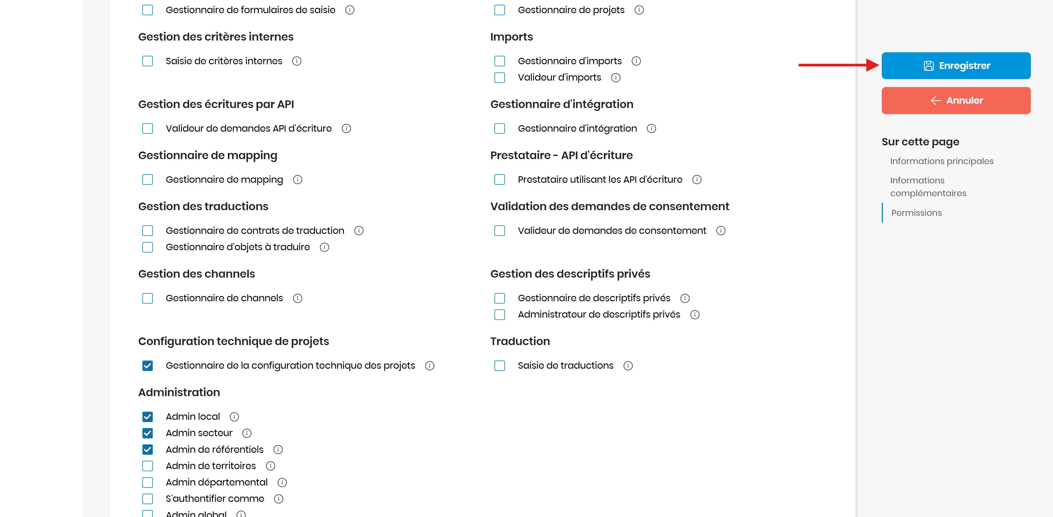 Bouton Enregistrer
